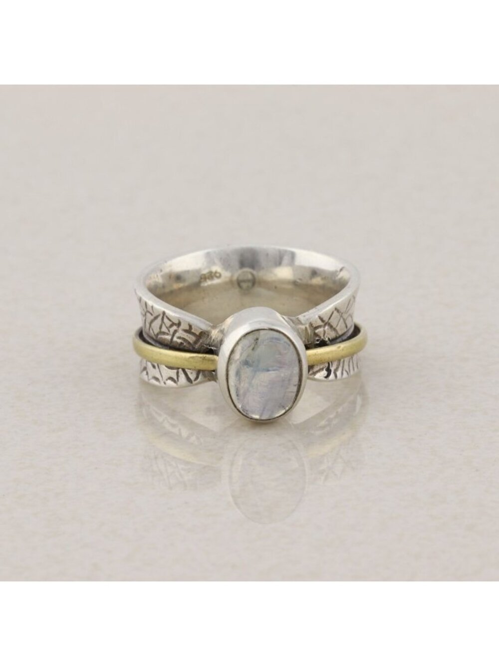 Sterling Silver Rainbow Moonstone Ring Size 5 Woman Teen Child Pinky - Picture 1 of 7